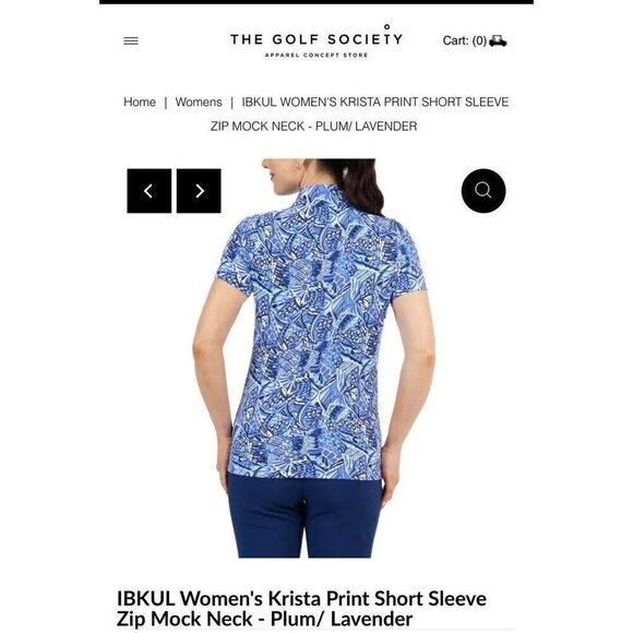 Ladies IBKUL KRISTA Plum Lavender Short Sleeve Mock Golf Shirt XS - Picture 6 of 7
